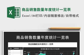 2021年商品銷售數量年度統計一覽表