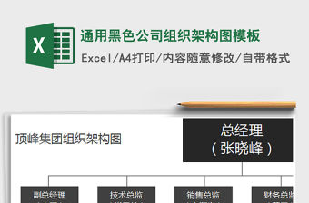2021年通用黑色公司組織架構圖模板