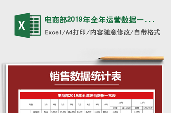 2021年電商部2019年全年運營數(shù)據(jù)一覽表