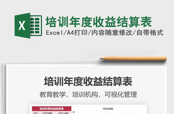 2021年培訓年度收益結算表
