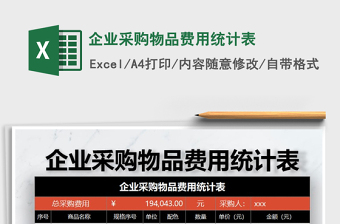 2021年企業(yè)采購物品費用統(tǒng)計表免費下載