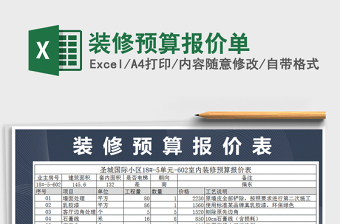 2021年装修预算报价单