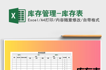 2021年库存管理-库存表