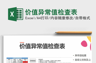 2021年價(jià)值異常值檢查表