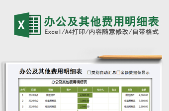 2021年辦公及其他費用明細(xì)表