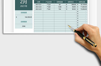 2021年產品銷售收入明細統計表