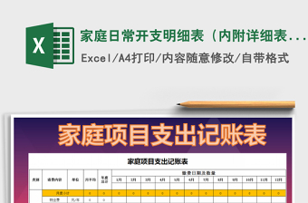 2021年家庭日常開支明細表（內(nèi)附詳細表）