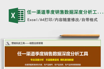 2021年任一渠道季度銷售數據深度分析工具