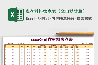 2021年庫存材料盤點(diǎn)表（全自動(dòng)計(jì)算）