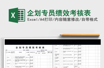 2021年企劃專員績效考核表