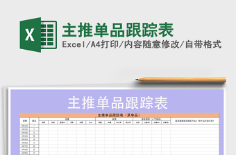 2021年主推單品跟蹤表