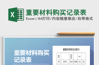 2021年重要材料購買記錄表