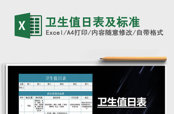 2021年衛生值日表及標準