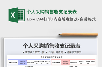 2021年個人采購銷售收支記錄表