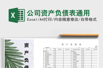2021年公司資產(chǎn)負(fù)債表通用