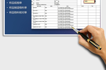 2021年样品规格单