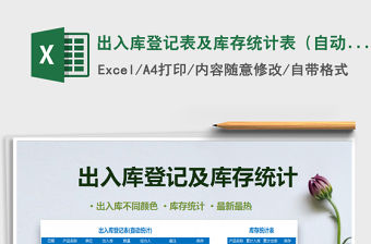 2021年出入庫登記表及庫存統(tǒng)計表（自動標(biāo)記顏色，自動庫存）
