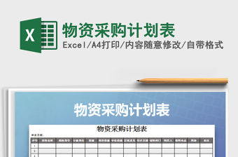 2021年物資采購計劃表