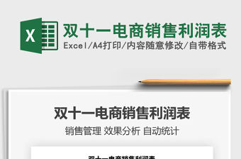 2021年雙十一電商銷售利潤表