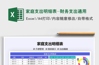 2021年家庭支出明細表-財務(wù)支出通用