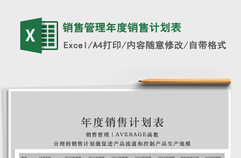 2021年銷售管理年度銷售計(jì)劃表