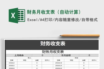 2021年財務月收支表（自動計算）