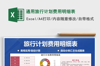 2021年通用旅行計劃費用明細表