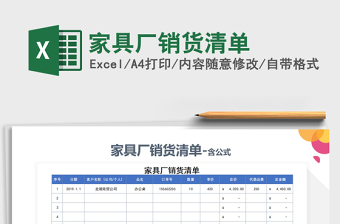 2021年家具廠銷貨清單