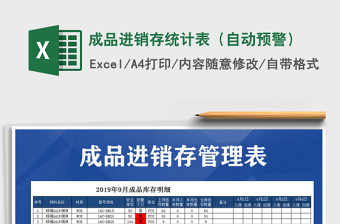 2021年成品進(jìn)銷存統(tǒng)計(jì)表（自動(dòng)預(yù)警）