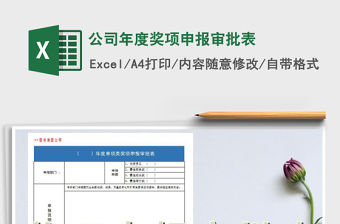 2021年公司年度獎項申報審批表