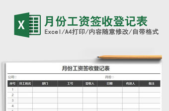2021年月份工資簽收登記表