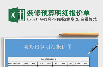 2021年裝修預(yù)算明細(xì)報(bào)價(jià)單