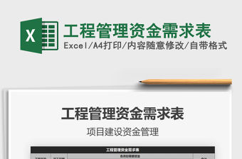 2021年工程管理資金需求表