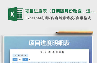 2021年項目進度表（日期隨月份改變，進度條公式設置）