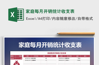 2021年家庭每月開銷統(tǒng)計收支表