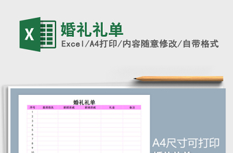 2021年婚禮禮單