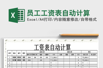 2021年員工工資表自動(dòng)計(jì)算