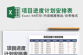 2021年項目進度計劃安排表