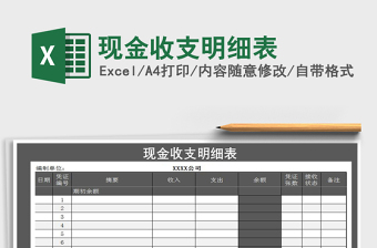 2021年現(xiàn)金收支明細表