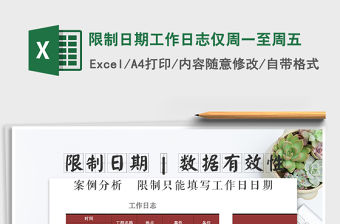 2021年限制日期工作日志僅周一至周五