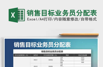 2021年銷售目標業(yè)務(wù)員分配表免費下載