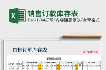2021年銷售訂款庫存表