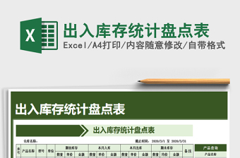 2021年出入庫存統(tǒng)計盤點表