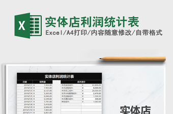 2021年實(shí)體店利潤統(tǒng)計(jì)表