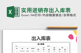 2021年實(shí)用進(jìn)銷存出入庫(kù)表
