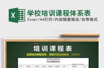 2021年學校培訓課程體系表