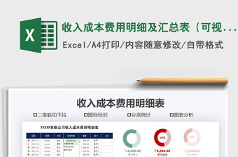 2021年收入成本費(fèi)用明細(xì)及匯總表（可視化圖表）