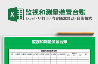 2021年監(jiān)視和測量裝置臺賬