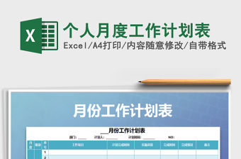 2021年個人月度工作計劃表