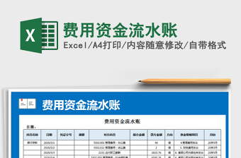 2021年費(fèi)用資金流水賬